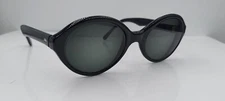 Vintage Virna-Tege Bidwell Black Oval Sunglasses Italy FRAMES ONLY