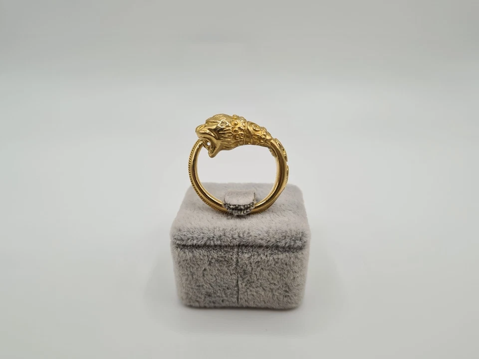 Bague dragon  en or jaune 22 carats Poids: 9.53 g - Photo 3/4