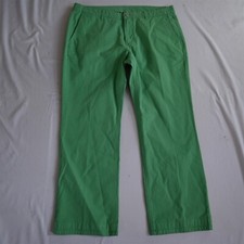 Bonobos 36x30 Green Straight Flat Front 100 Cotton Washed Chino Mens Pants