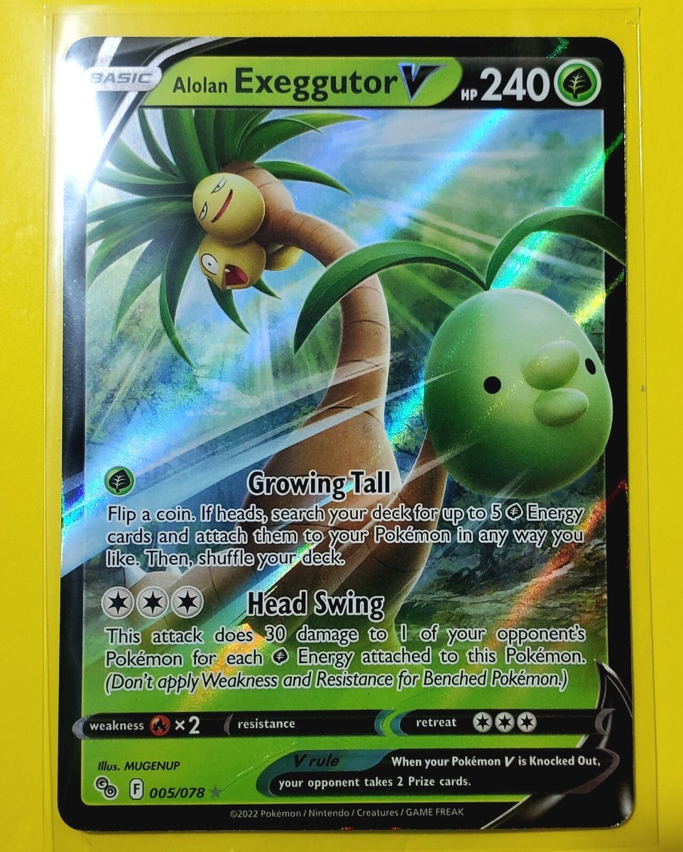 Pokmon GO  Alolan Exeggutor V 005/078 Pokemon TCG Holo Full Art Ultra  Rare | eBay