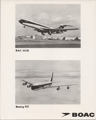 BOAC VICKERS VC10 & BOEING 707 GROSSES VINTAGE ORIGINAL AIRLINE FOTO B.O.A.C.