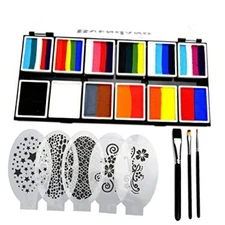 Professional Face Paint Makeup Split Cake Palette 12 × 10gm Water Actived, Non 