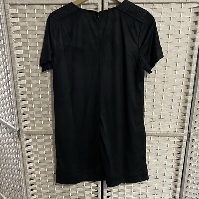 Miss Me Faux Suede Mini Sheath Dress Size S Black Short Sleeve Embroidered  NEW | eBay