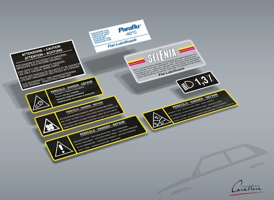 ENGINE COMPARTMENT STICKER KIT FOR FIAT PANDA SUPERNOVA from 1986