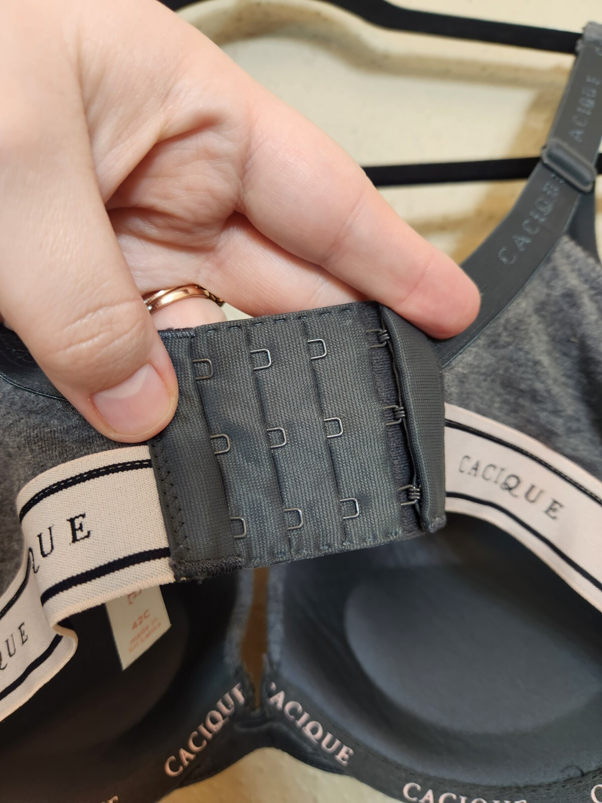 Cacique Women's Gray Solid Adjustable Strap Padde… - image 3