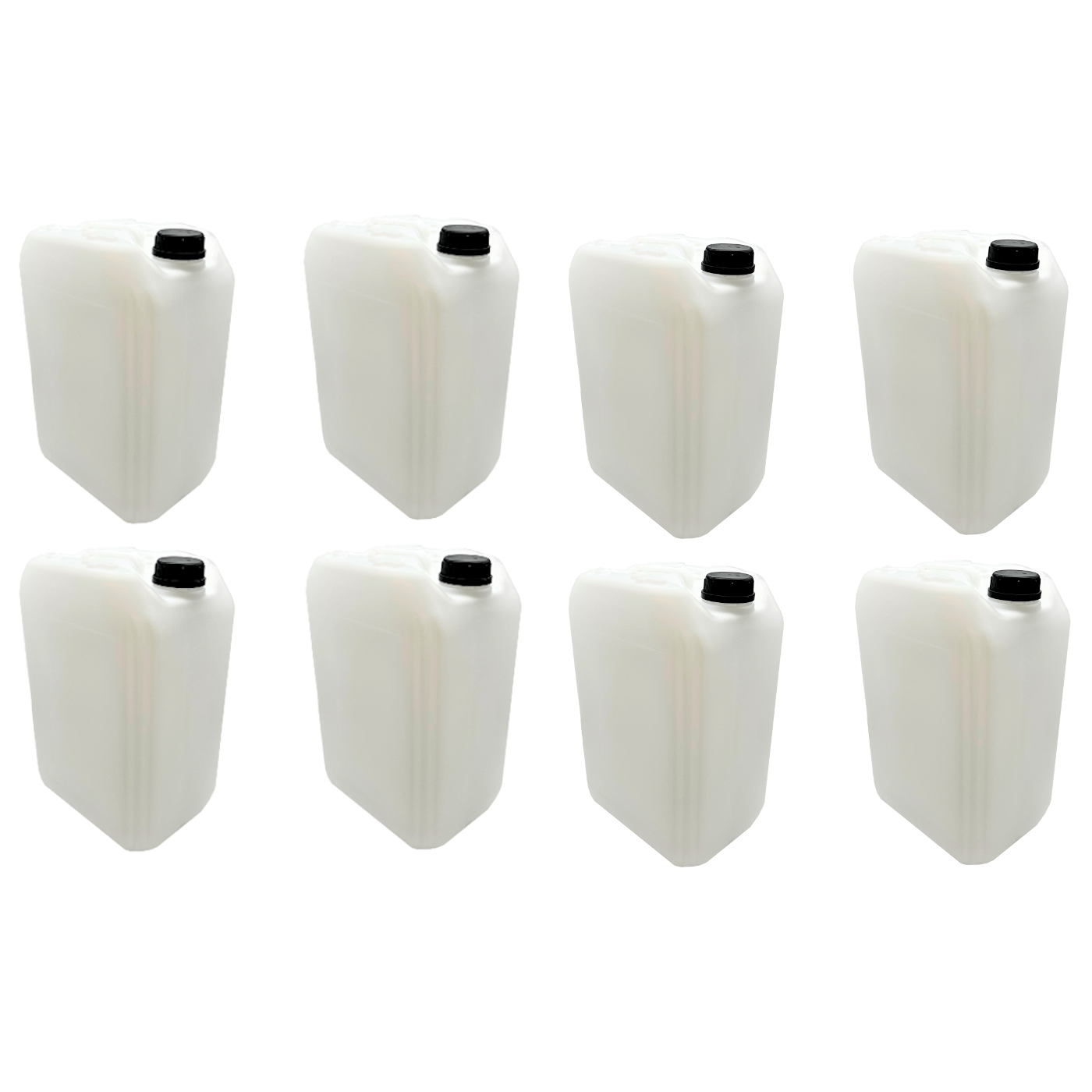 Hexeal Empty 25L Container & Cap x 8 | For Liquids, Refillable, Stackable, HDPE