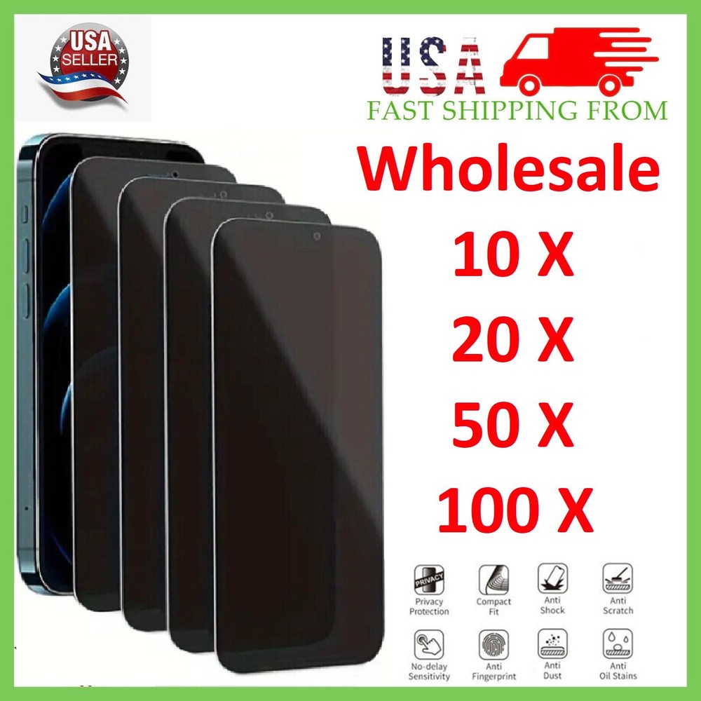 Wholesale Privacy Anti-Spy Tempered Screen Protector For iPhone 16/15/14/13 LOT