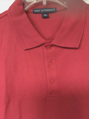 Men's polo style by Port Authority Red, XL cotton polyester blend short sleeve