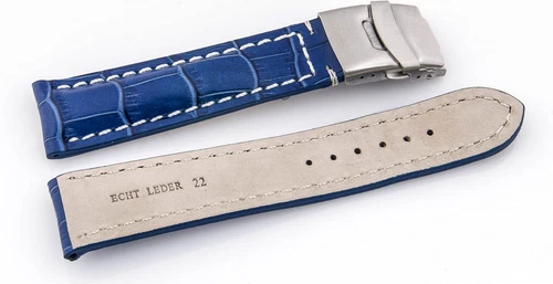 Armband Faltschließe Alligatorprägung Kalbsleder schwarz braun blau grün 20mmNEU - Bild 12 von 13