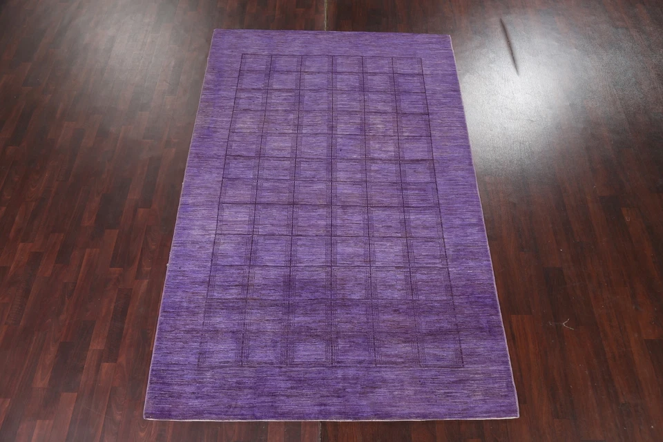 Checked Gabbeh Kashkoli Oriental Modern Hand-knotted Area Rug Wool Carpet 6'x10' - Image 2 of 4