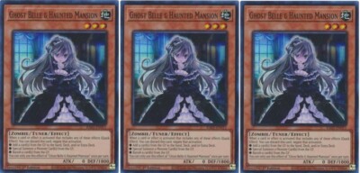 *** 3X GHOST BELLE & HAUNTED MANSION 3X *** PLAYSET SUPER RARE RA01-EN011 YUGIOH