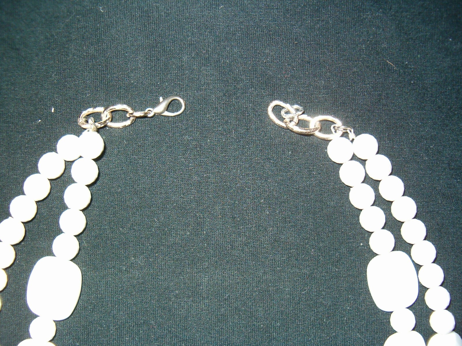 WHITE MULTI LAYER BEADED STATEMENT NECKLACE AND E… - image 4