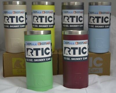 RTIC 12oz Skinny Can Beer Seltzer Holder Cooler Stainless Steel