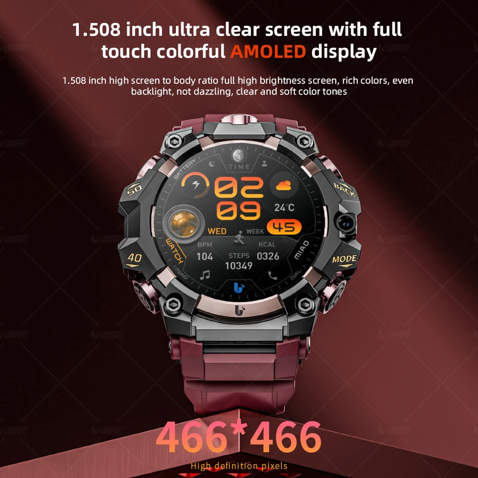 Reloj inteligente LOKMAT 4G Android APPLLP 2 PRO, 4GB+64GB con cámara GPS WiFi Foto 3 de 4