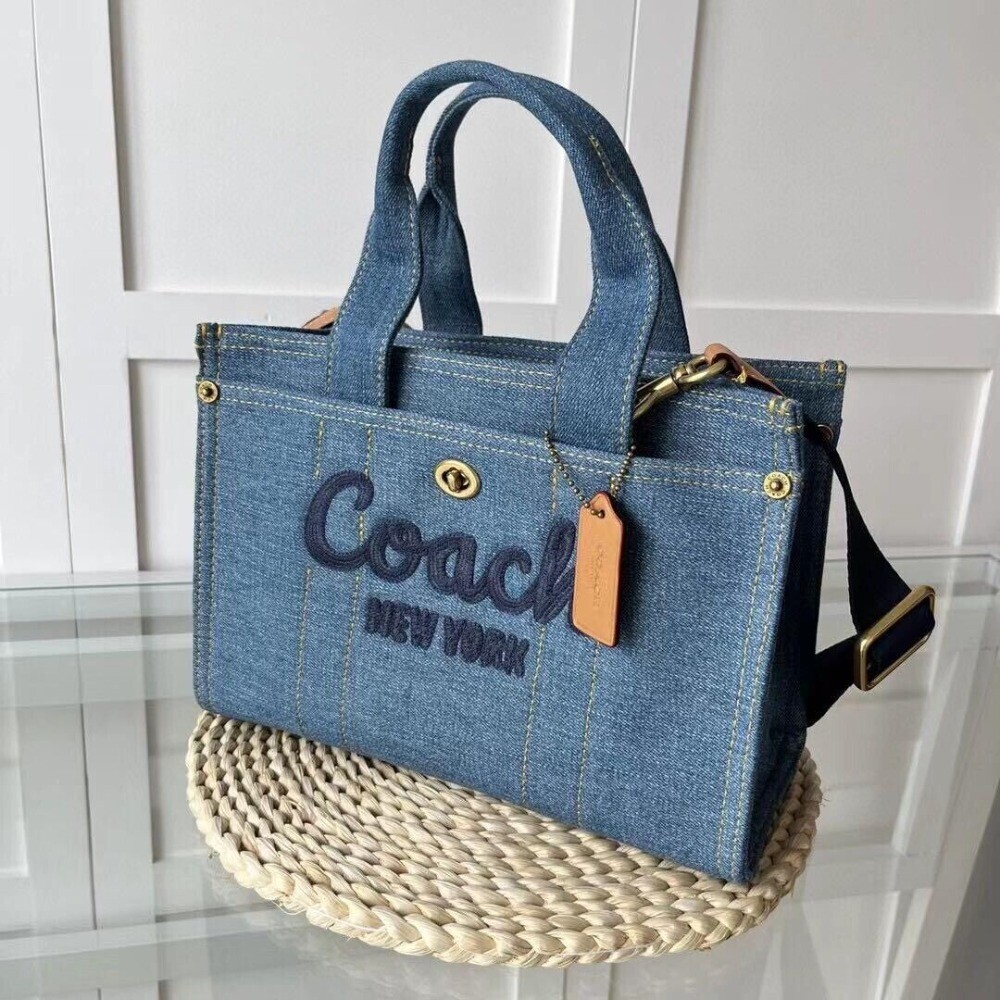 Coach ◆ CP164 Cargo Tote 26 COACH Canvas Cargo Tote 26 Denim New CP164 | eBay