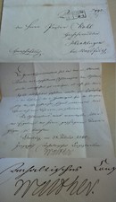 Letter Bernburg 1860 Superintendent General Timon Walther, teacher for Hecklingen