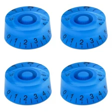 4x Blue Electric Bass Guitar Knobs Speed Volume Control Knobs For LP SG Guitar