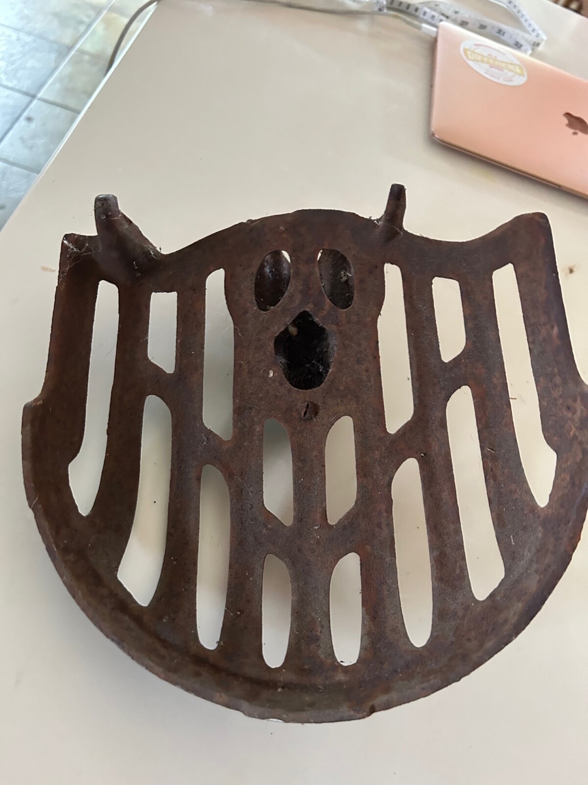 Cast iron heater fireplace stove grate insert cover art deco antique