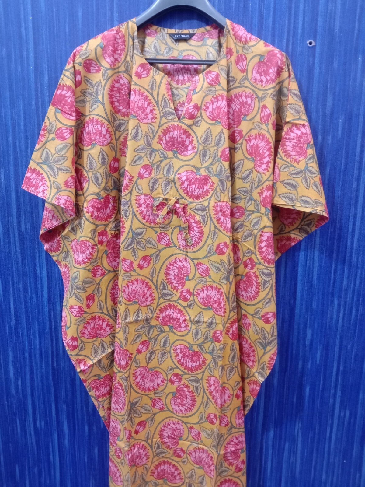 Indian Cotton Kaftan Maxi Dress Long Summer Caftan Women Beach Bikini