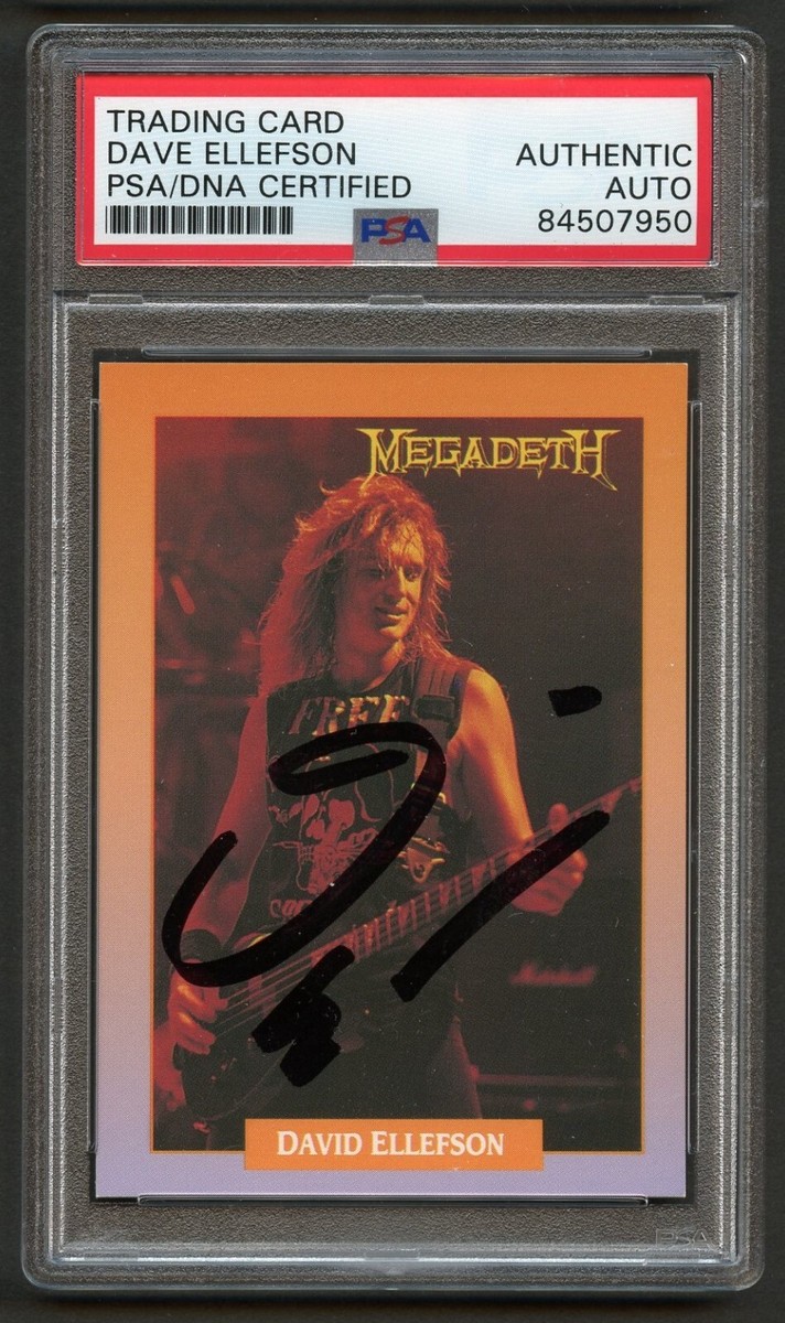 Dave Ellefson #223 signed autograph 1991 Rock Cards Megadeth Card