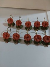 FLORAL Resin Shower Curtain Hooks set of 10