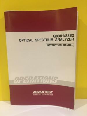 Advantest OEG00 9103 Q8381/8382 Optical Spectrum Analyzer Instruction Manual