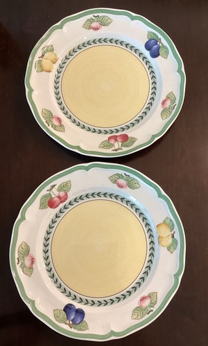 (2) Villeroy and Boch French Garden Fleurence 10.5" DINNER PLATES Germany