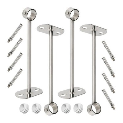 4Pcs ID25mm (1''), L250mm, Clothes Rail mounting Bracket, Shower Curtain Close...