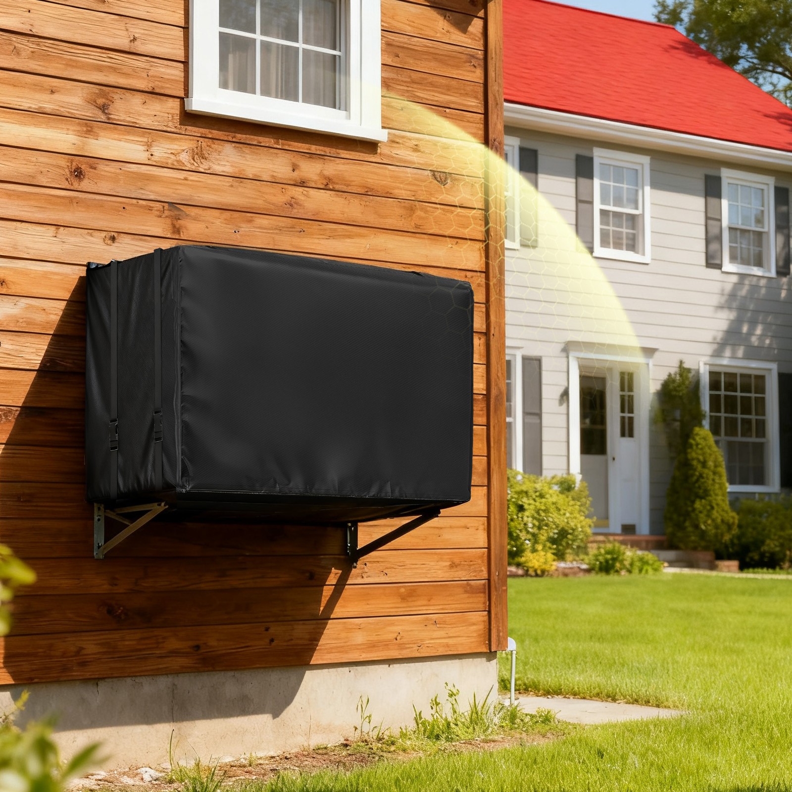 Heavy Duty Window Air Conditioner Cover Outdoor AC Unit 53 x 40 x 40cm w/ Buckle
