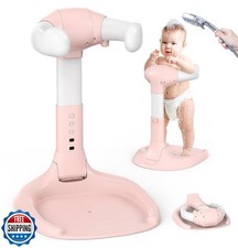 Foldable Baby Shower Standing Support with Anti-Slip Base and Shower Holder,