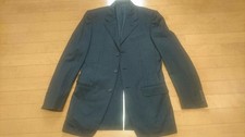 USED VERSACE SUIT, BLACK, UNLINED, SHADOW STRIPE, SIZE 46 ACCEPTABLE