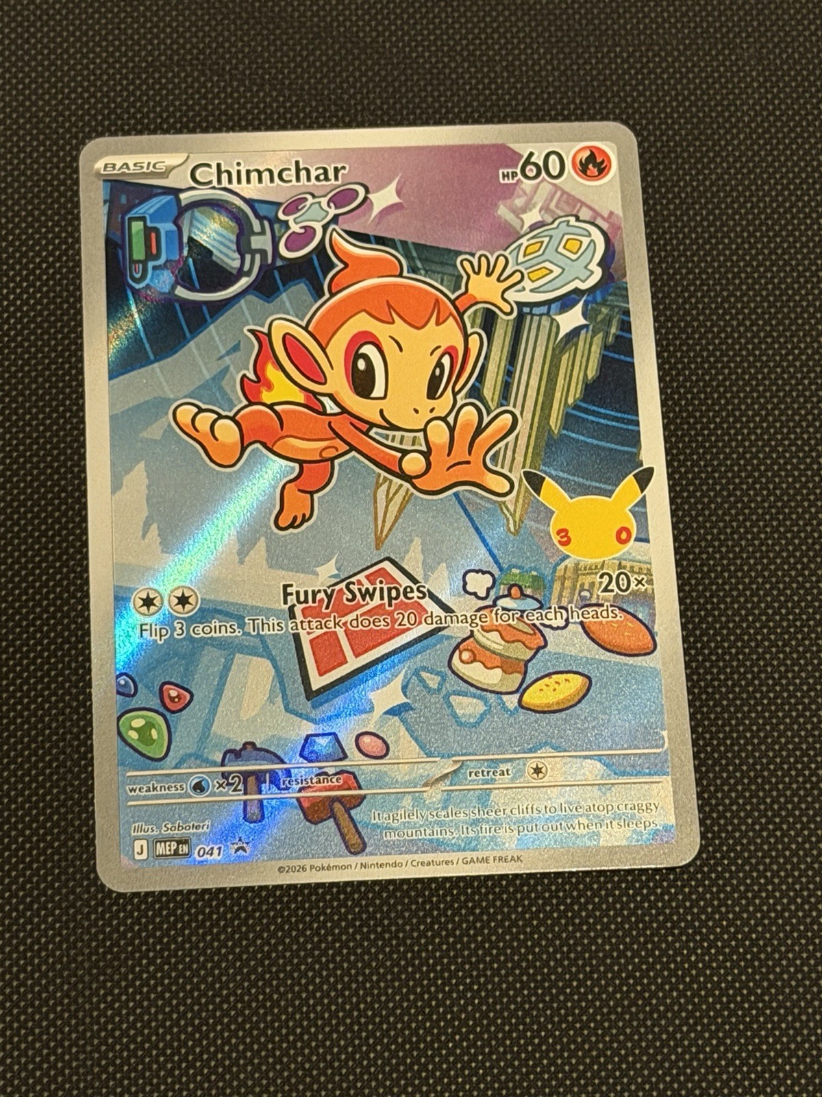 Pokemon Chimchar 041 Black Star Promo MEP TCG Partner Card