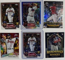 Topps 2023 Michael Harris II Braves Rookie/Future Stars Chrome/Bowman Lot (x6)