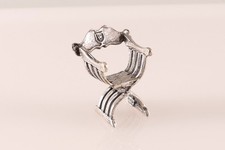 Silberfigur Miniatur Stuhl Silber 800 Möbel Puppenmöbel  Scherenstuhl