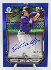 2026 Bowman ETHAN HOLLIDAY 1st True Blue Refractor On-Card Auto #107/150 Rockies