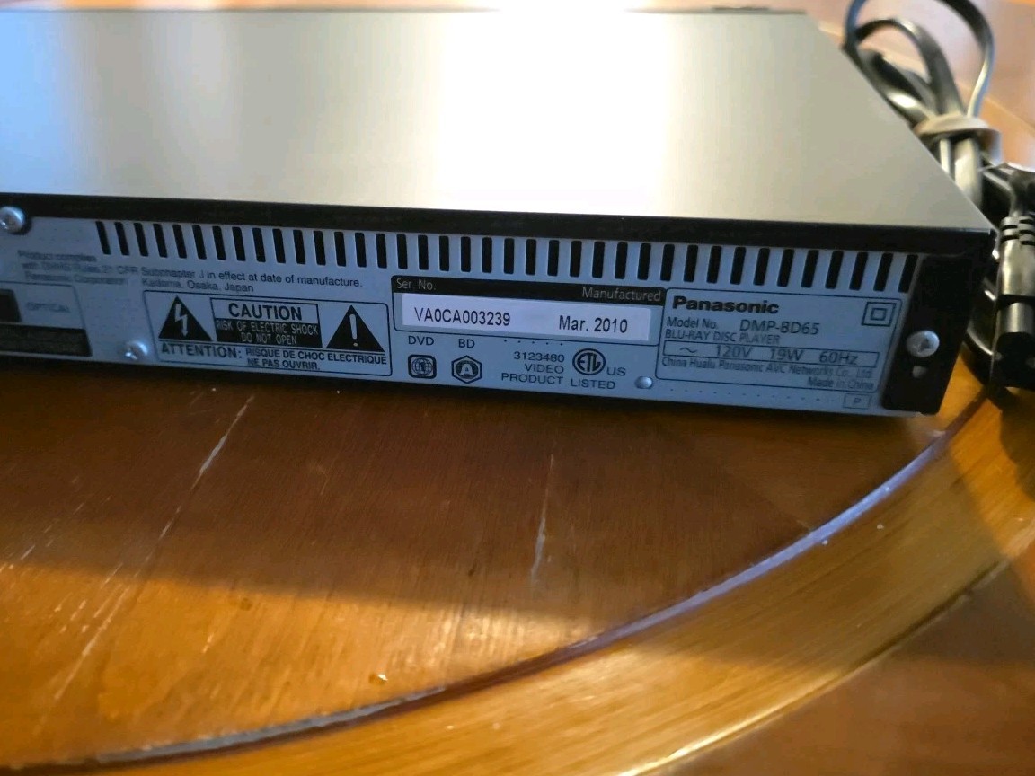 Panasonic DMP-BD65 Blu-Ray Player ***NO REMOTE*** 885170000155| eBay