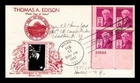 DR JIM STAMPS US COVER THOMAS EDISON FDC SCOTT 945 PLATE BLOCK CROSBY PHOTO