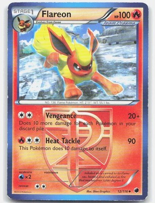 FLAREON 12/116 UNCOMMON Plasma Freeze Pokemon HP