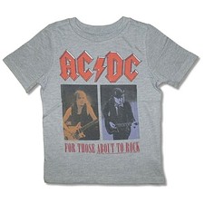 Little Boys' AC/DC For Those About To Rock Childrens T-shirt 2T Grey