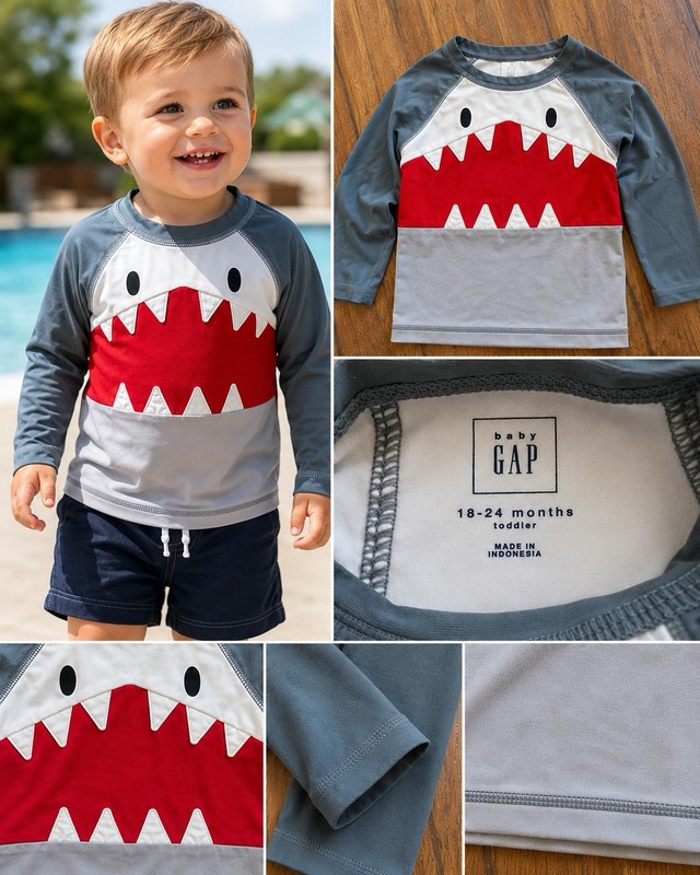 Baby Gap Shark Rash Guard 18-24 m
