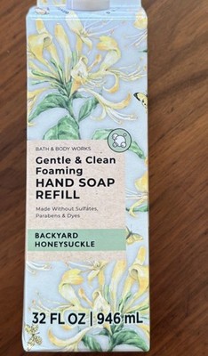 Bath Body Works BACKYARD HONEYSUCKLE Gentle Foaming Hand Soap REFILL 32 OZ READ