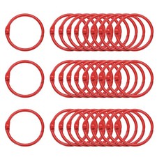 50pcs Binder Rings 1 Inch Loose Leaf Binder Ring Metal Book Rings Red
