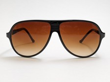 Nylon Frame France Aviator Vintage Sunglasses 1980s: Black / 58-12-135