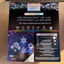 Orchestra of Lights LED Projection Set with 3 Spotlights and Speaker Brand New