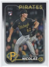 #408 2024 Topps Kyle Nicolas Rookie Pittsburgh Pirates