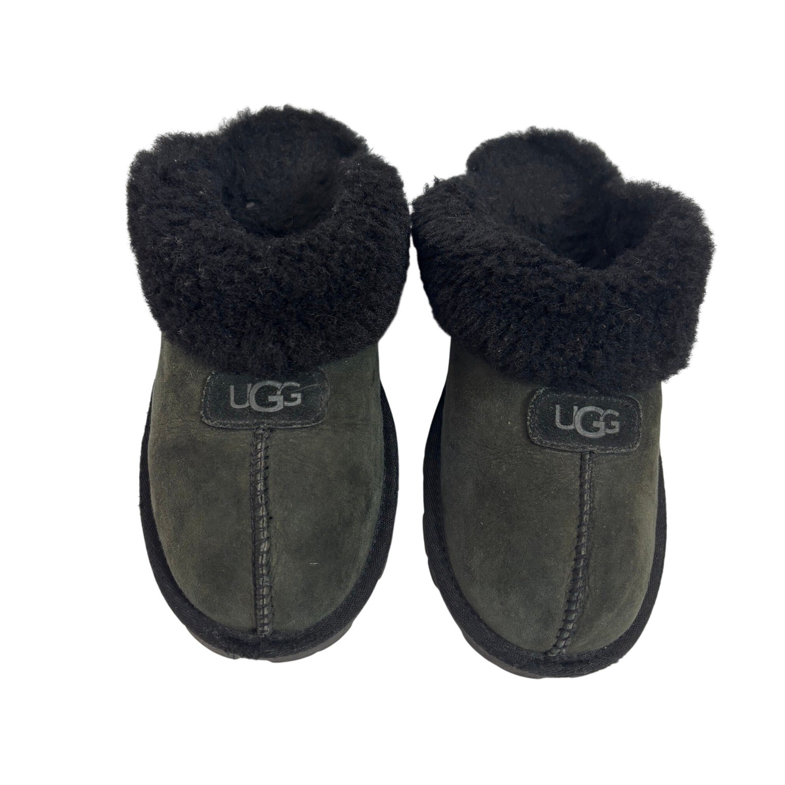 UGG | Coquette Black Suede Sheepskin Slippers | Mens 8 Womens 10