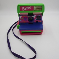 Vintage Polaroid 600 Pink Barbie Instant Film Camera with Strap Limited Edition