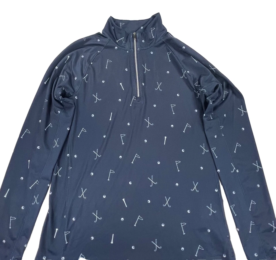 Camiseta de golf Lady Hagen "Club Convo" azul marino 1/4 cremallera manga larga (talla M) Foto 3 de 4