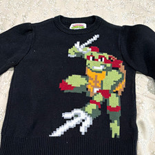 Andy  Evan TMNT Raphael Graphic Pullover Sweater Crew Neck Black Size 5