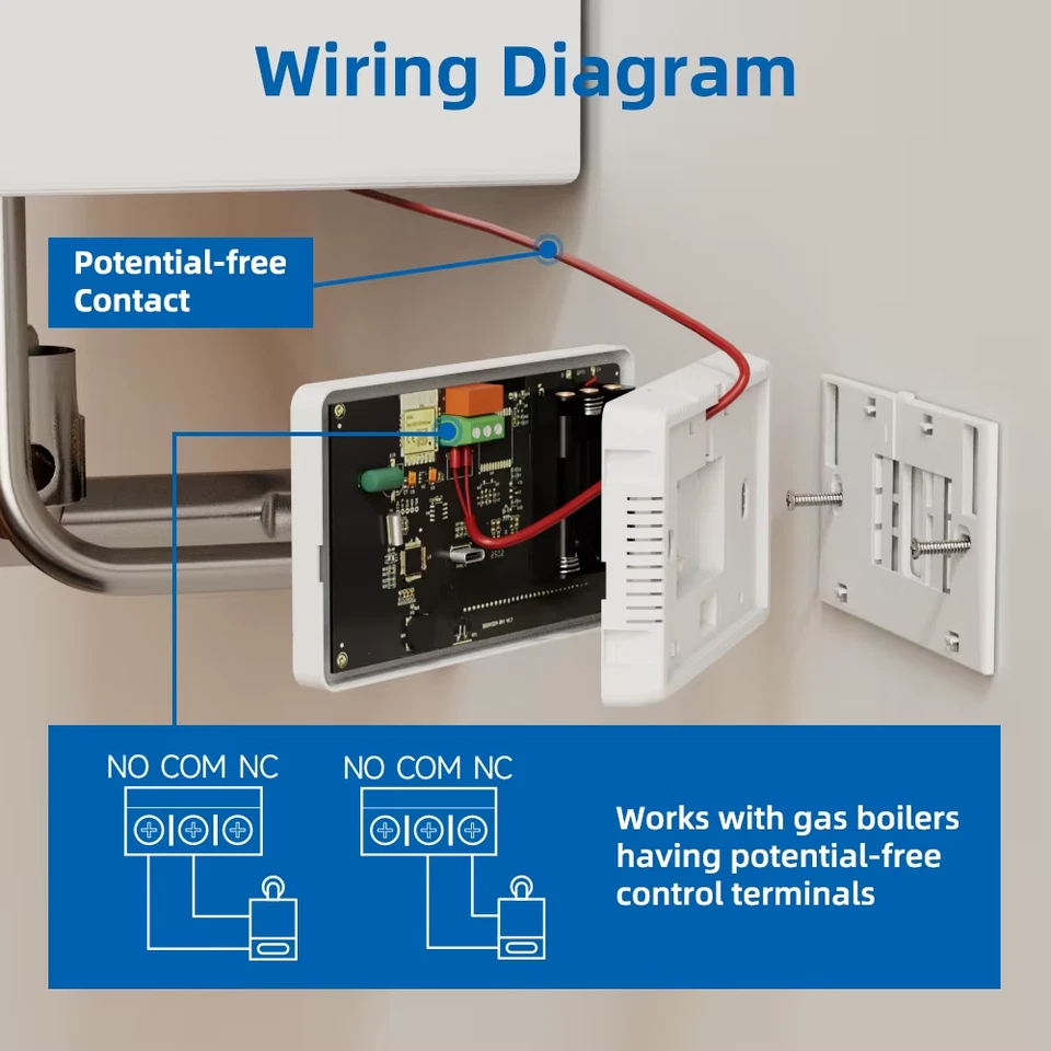 Smart Tuya WiFi Thermostat for Gas Boiler Heating /Cooling Powered by Battery/US - Image 4 of 4